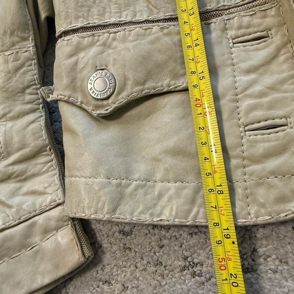 Jean Paul Gaultier size 42 (M) GUC needs a dry cleaning Beige/Tan/green? Jacket - Picture 12 of 16